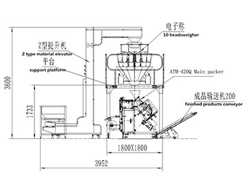 Autompack chips incline type multihead weigher and packing machine