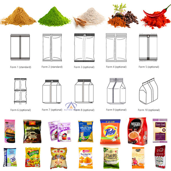 Cocoa <a href=https://www.autompack.com/packing-machine/ATM-420D-powder-packing-machine.html target='_blank'>Powder</a> Automated Packing Machine With High Accuracy Auger Filler