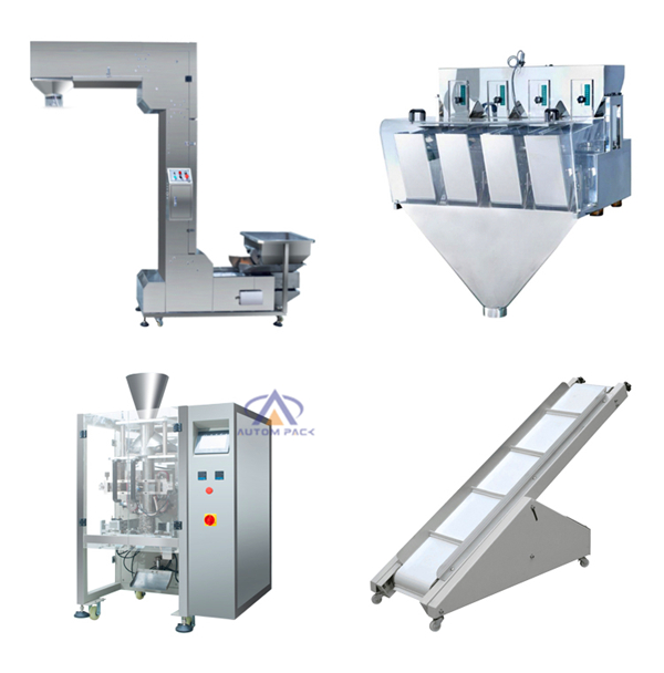 1KG <a href=https://www.autompack.com/packing-machine/Sachet-Automatic-Packing-Machine-Sugar-ATM-320C.html target='_blank'>Sugar</a> / 1KG Rice Grain Packing Machine With 4 Linear Weigher