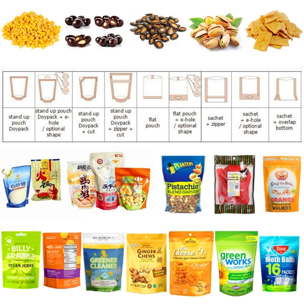 Automatic-Multi-Function-Zip-lock-Doypack-And-Stand-Up-Pouch-Food-Granule-<a href=https://www.autompack.com/packing-machine/Automatic-Dried-food-nuts-weighing-and-packing-machine.html target='_blank'>Nuts</a>-Packing-Machine