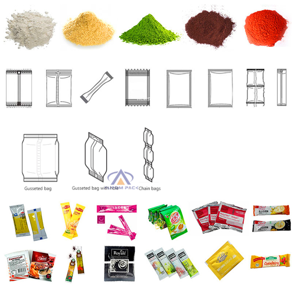 Vertical Multi-fuction Corn Flour Seasoning <a href=https://www.autompack.com/packing-machine/ATM-420D-powder-packing-machine.html target='_blank'>Powder</a> Packing Machine With High Quality