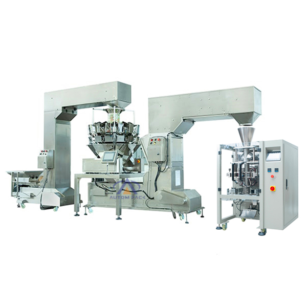 High Quality Eight-heads Potato Chips/ <a href=https://www.autompack.com/packing-machine/Automatic-Dried-food-nuts-weighing-and-packing-machine.html target='_blank'>Nuts</a> / Puffed Food Premade Bag Packing Machine